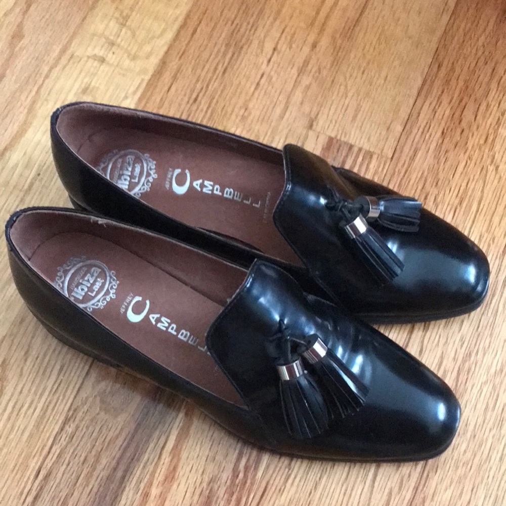 Jeffrey Campbell black tassel loafer, 7.5